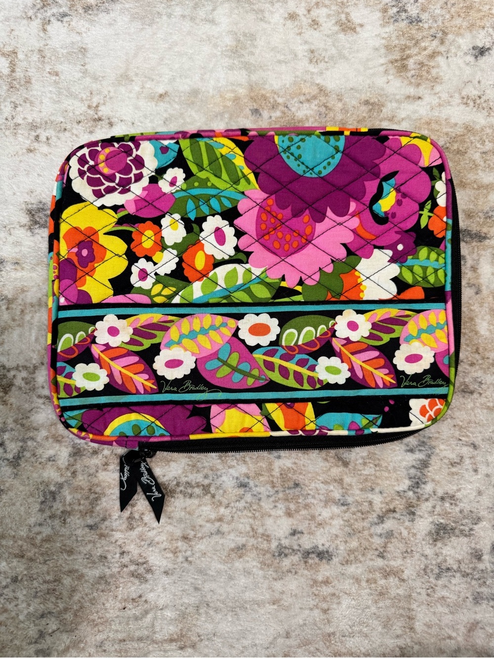 Vera Bradley Tablet Case Sleeve retired  Va Va Bloom Floral Zip Padded Pouch